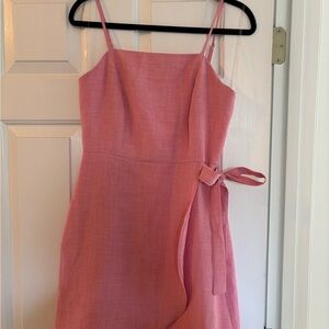 Altar'd State Pink Spaghetti-Strap Wrap Mini Dress